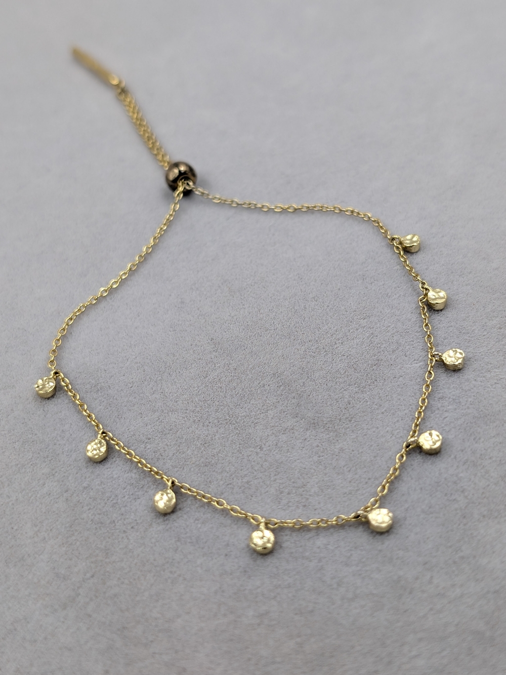 gorjana Chloe Mini Gold Hammered Disc Adjustable Bracelet | M203